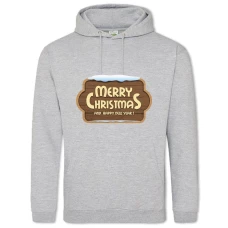 Hoodie with Print Merry Christmas And A Happy New Year - 2XL grey