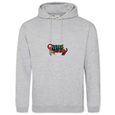Hoodie with Print Happy New Year Ribbons And Bead - 2XL grey