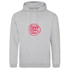Hoodie with Print Happy New Year Red Style - 2XL grey