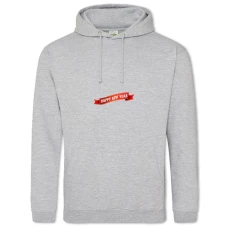 Hoodie with Print Happy New Year Red Ribbon - 2XL grey