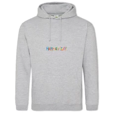 Hoodie with Print Happy New Year Color Pattern - 2XL grey