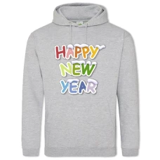 Hoodie with Print Happy New Year With Snow - 2XL grey