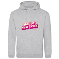 Hoodie with Print Happy New Year Neon Letters - 2XL grey