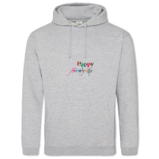 Hoodie with Print Happy New Year Colors - 2XL grey