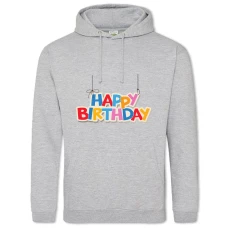 Hoodie with Print Birthday On Threads - 2XL grey