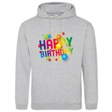 Hoodie with Print Birthday With Stars And Balls - 2XL grey