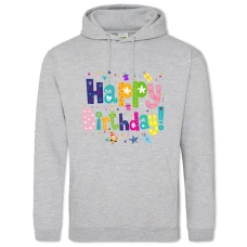 Hoodie with Print Birthday With Presents And Bird - 2XL grey