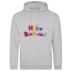 Hoodie with Print Birthday With A Crown And A Candle - 2XL grey
