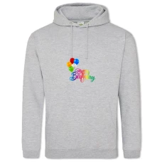 Hoodie with Print Day Balloons Birthday - 2XL grey
