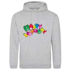 Hoodie with Print Day Balloons Birthday 2 - 2XL grey