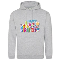 Hoodie with Print Birthday Gifts Balls - 2XL grey