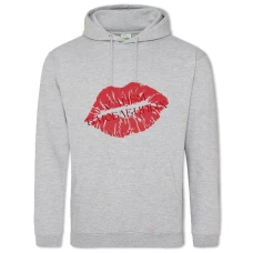Hoodie with Print Happy Valentine's Day Lips - 2XL grey