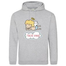 Hoodie with Print Angel Day Cloud Angel - 2XL grey