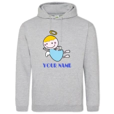 Hoodie with Print Angel Day Your Name Angel - 2XL grey
