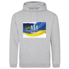 Hoodie with Print Constitution Day Emblem Flag - 2XL grey
