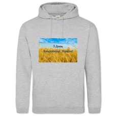 Hoodie with Print Constitution Day Wheat Field - 2XL grey