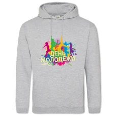 Hoodie with Print Young People Dancing A Lot Of Colors - 2XL grey