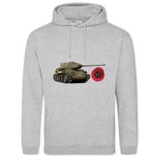 Худи с принтом День Победы 1939-1945 Танк Т 34-85 - 2XL серый