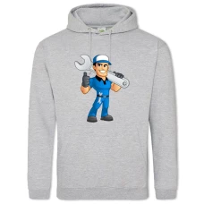 Hoodie with Print Day Mechanic Mechanic With Wrench - 2XL grey