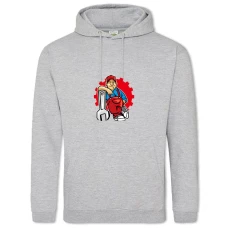 Hoodie with Print Day Mechanic Mechanic In Red With A Key - 2XL grey