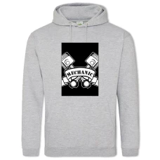 Hoodie with Print Day Two Pistons Mechanics - 2XL grey