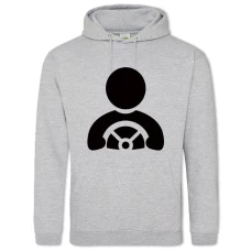 Hoodie with Print Day Motorist Driver And The Steering Wheel - 2XL grey