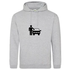 Hoodie with Print Day Motorist Driver And The Car - 2XL grey