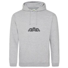 Hoodie with Print Day Motorist Three Tractor - 2XL grey