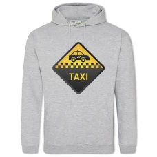 Hoodie with Print Taxi Driver Day Sign - 2XL grey