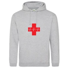 Hoodie with Print Day Medic Red Cross And Kardiograma - 2XL grey