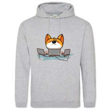 Hoodie with Print Day Of The Programmer Programmer Fox - 2XL grey