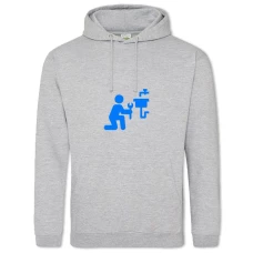 Hoodie with Print Day Plumbing Sink Blue - 2XL grey