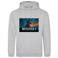 Hoodie with Print Sniper Rifle - 2XL grey