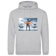 Hoodie with Print Soldier With A Rifle - 2XL grey