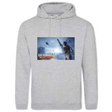 Hoodie with Print Soldier With A Rifle, And The Helicopter - 2XL grey