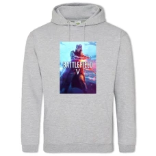 Hoodie with Print A Woman Soldier With A Gun - 2XL grey