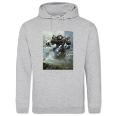 Hoodie with Print Robot Shoots - 2XL grey