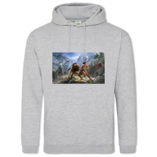 Hoodie with Print Battle - 2XL grey