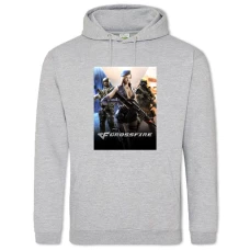 Hoodie with Print Three Soldiers - 2XL grey