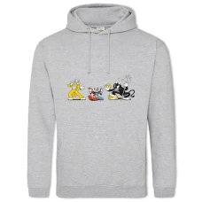 Hoodie with Print Cuphead Protagonists Clown And Evil Cat - 2XL grey