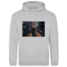 Hoodie with Print Deus Ex Protagonist With A Sword - 2XL grey