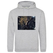 Hoodie with Print Deus Ex Protagonist With A Gun - 2XL grey