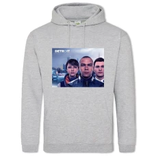 Hoodie with Print Detroit Become Human Three Playable Characters - 2XL grey