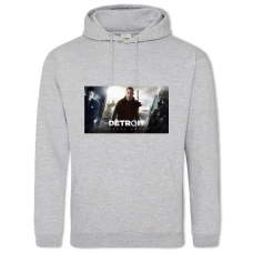 Hoodie with Print Detroit Become Human Three Playable Characters In The Intro - 2XL grey