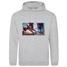 Hoodie with Print Devil May Cry Battle With The Boss - 2XL grey