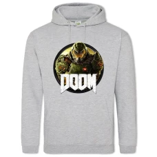 Hoodie with Print Doom - 2XL grey