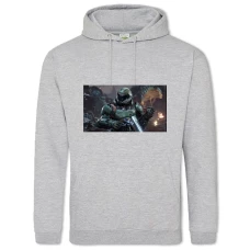 Hoodie with Print Doom Game Character - 2XL grey