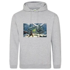Hoodie with Print Dungeons & Dragons Fight With A Dragon - 2XL grey