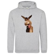 Hoodie with Print Shrek Funny Donkey - 2XL grey