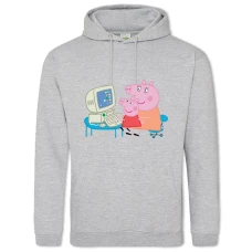 Hoodie with Print Peppa Pig And Computer - 2XL grey